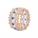 Office Created Sapphire CZ Wave 925 Sterling Silver Ring