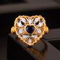 Honey Moon Created Sapphire Heart CZ 925 Sterling Silver Ring