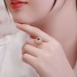 Honey Moon Created Sapphire Heart CZ 925 Sterling Silver Ring
