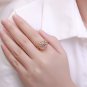 Honey Moon Created Ruby Heart CZ 925 Sterling Silver Ring