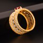 Office Oval Created Ruby CZ Wide 925 Sterling Silver Ring