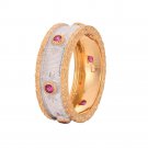Elegant Round Created Ruby 925 Sterling Silver Ring
