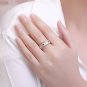 Elegant Round Created Ruby 925 Sterling Silver Ring