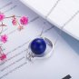 Natural Gemstone Planet 925 Sterling Silver Dual Pendant Adjustable Ring