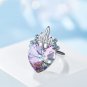 Purple Austrian Crystal 925 Sterling Silver Castle Ring