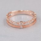 Elegant White CZ 925 Sterling Silver Rose Ring