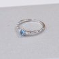Swiss Blue Round 925 Sterling Silver Simple Ring