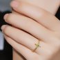 Golden Cross Green Emerald 925 Sterling Silver Fashion Ring