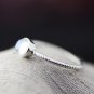 Natural Blue Moonstone Simple 925 Sterling Silver Ring