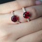 Natural Red Garnet 925 Wedding Party Lady Gift Sterling Silver Ring