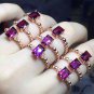 Natural Purple Pyrope Garnet Adjustable Gift 925 Sterling Silver Ring