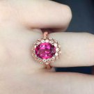 Lucky Love Natural Pink Topaz Adjustable 925 Sterling Silver Ring