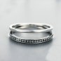 Fashion Double Line 925 Sterling Silver Black CZ Ring