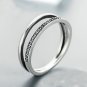 Fashion Double Line 925 Sterling Silver Black CZ Ring