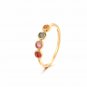 Colorful Round Natural Gemstone 925 Sterling Silver Ring