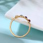 Colorful Round Natural Gemstone 925 Sterling Silver Ring