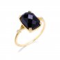 Emerald Natural Black Agate CZ 925 Sterling Silver Ring