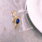 Oval Natural Lapis CZ 925 Sterling Silver Ring