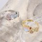 CZ Created Moonstone Bubbles 925 Sterling Silver Adjustable Ring
