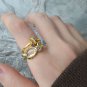 CZ Created Moonstone Bubbles 925 Sterling Silver Adjustable Ring