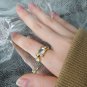 CZ Created Moonstone Bubbles 925 Sterling Silver Adjustable Ring