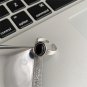 Vintage Twisted Border Oval Black Agate 925 Sterling Silver Adjustable Ring