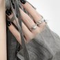 Oval Created Cat's Eye Irregular 925 Sterling Silver Adjustable Ring