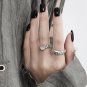 Oval Created Cat's Eye Irregular 925 Sterling Silver Adjustable Ring