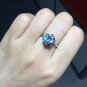 Natural Blue Topaz Lady Gift 925 Sterling Silver Ring