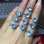 Natural Blue Topaz Lady Gift 925 Sterling Silver Ring