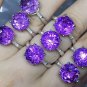 Genuine Purple Amethyst Gift Adjustable 925 Sterling Silver Ring
