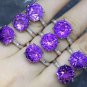 Genuine Purple Amethyst Gift Adjustable 925 Sterling Silver Ring