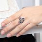 Blue Natural Sapphire Heart Gift 925 Sterling Silver Ring