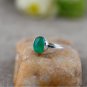 Green Natural Round Agate 925 Sterling Silver Ring