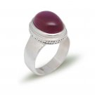 Fashion Vintage Oval Shaped Solid 925 Sterling Silver Created Ruby Ring