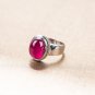 Fashion Vintage Oval Shaped Solid 925 Sterling Silver Created Ruby Ring