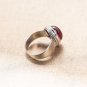 Fashion Vintage Oval Shaped Solid 925 Sterling Silver Created Ruby Ring