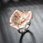 Golden Leaf Dewdrop 925 Sterling Silver Natural Pearl Adjustable Ring