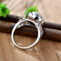 Simple Flower Round Trendy Vogue Silver Natural White Pearl Ring