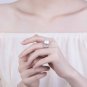 Simple Flower Round Trendy Vogue Silver Natural White Pearl Ring