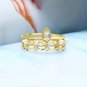 Three Natural Pearl CZ Wave Waterdrop 925 Silver Stacker Ring