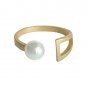 Classic Shell Pearl Triangle 925 Sterling Silver Adjustable Ring
