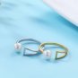 Classic Shell Pearl Triangle 925 Sterling Silver Adjustable Ring