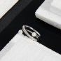 Gift Double Layer Shell Pearl CZ 925 Sterling Silver Adjustable Ring