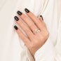 Round Natural Pearl Fork CZ Knife 925 Sterling Silver Adjustable Ring