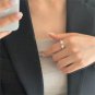 Casual Round Shell Pearl 925 Sterling Silver Adjustable Ring