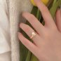 Round Shell Pearl 925 Sterling Silver Double Layer Corss Adjustable Ring