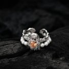 Halloween Double Layers Shell Pearls 925 Sterling Silver Adjustable Ring