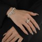 Halloween Double Layers Shell Pearls 925 Sterling Silver Adjustable Ring