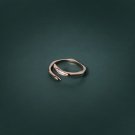 Irregular Cubic Zirconia Lines 925 Sterling Silver Adjustable Ring